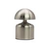 Satin Silver Mushroom Touch Table Lamp, USB‑C Rechargeable