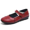Spring New Korean Version Large-size Cowhide Women's Shoes Flat Casual Middle-aged and Old Mother's Shoes Velcro Single Shoes for Women