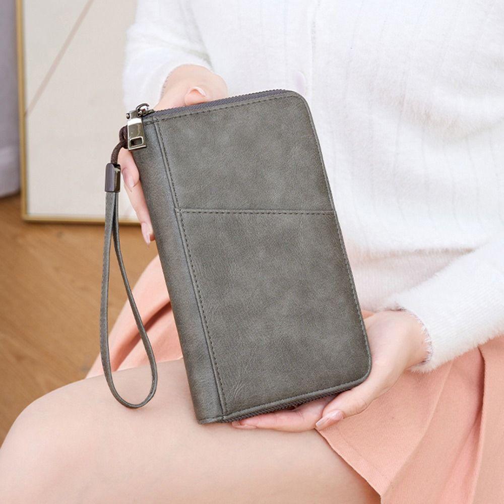 PU Leather Passport Clip Wallet Anti-Theft RFID Blocking Travel Document Bag Large Capacity Waterproof RFID Passport Holder