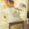 Flower Bee Animal Hive Yellow Sheer Curtains for Living Room Decoration Window Curtains for Kitchen Tulle Voile Organza Curtains
