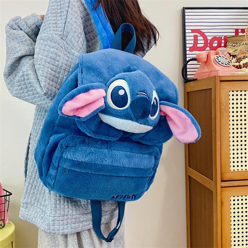 Stitch Backpack Plush Backpack Blue