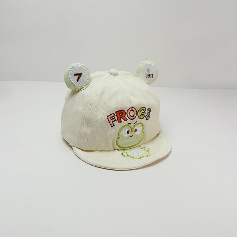 

2026 Cute Frog Soft Brim Kids Baseball Cap - Korean Style Sun Protection for Boys & Girls 50cm/1-3 years бежевий
