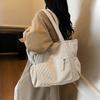 Vintage Corduroy Tote Bag for Women Large Capacity Shoulder Bag Casual Handbag College School Shopping Travel Tote Bag