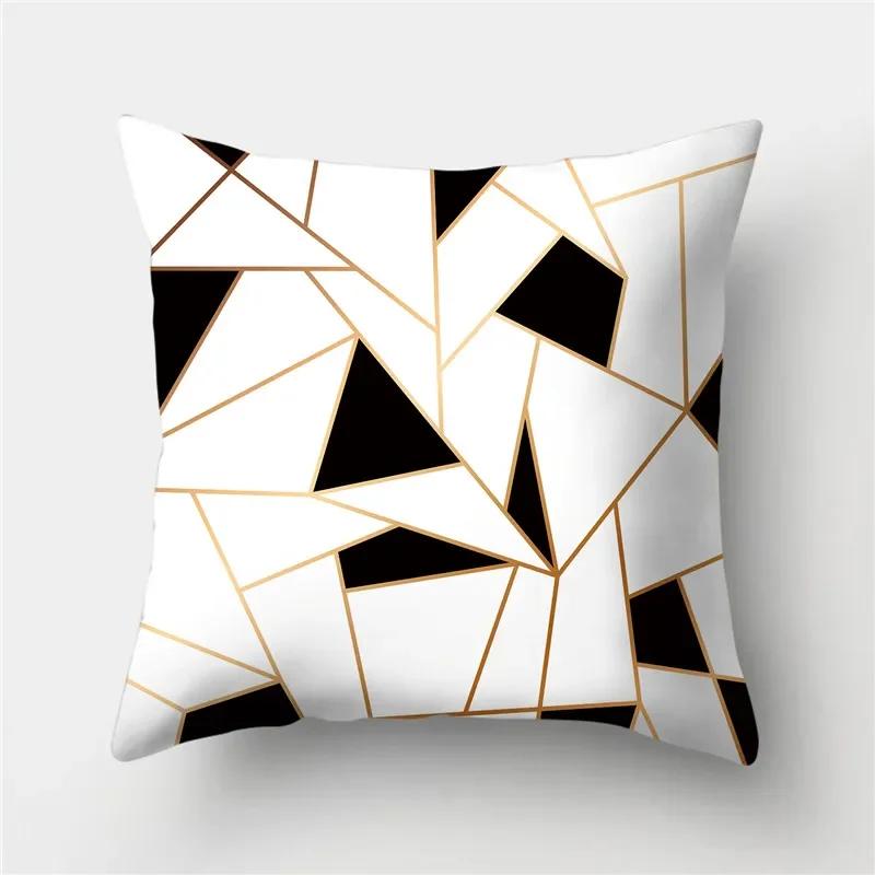 Gold Black Geometric Cushion Cover Polyester Decorative Sofa Cushions Pillow Covers Throw S   Cases Home Decor