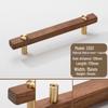 Japanese Minimalist Walnut Handle Solid Wood Cabinet and Wardrobe Drawer Handle