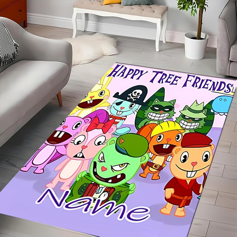 Custom personalization Happy Tree Friends Area Rug - Perfect For Kitchen, Bathroom,Laundry Room Decor Large Size Available,Gift All Seasons