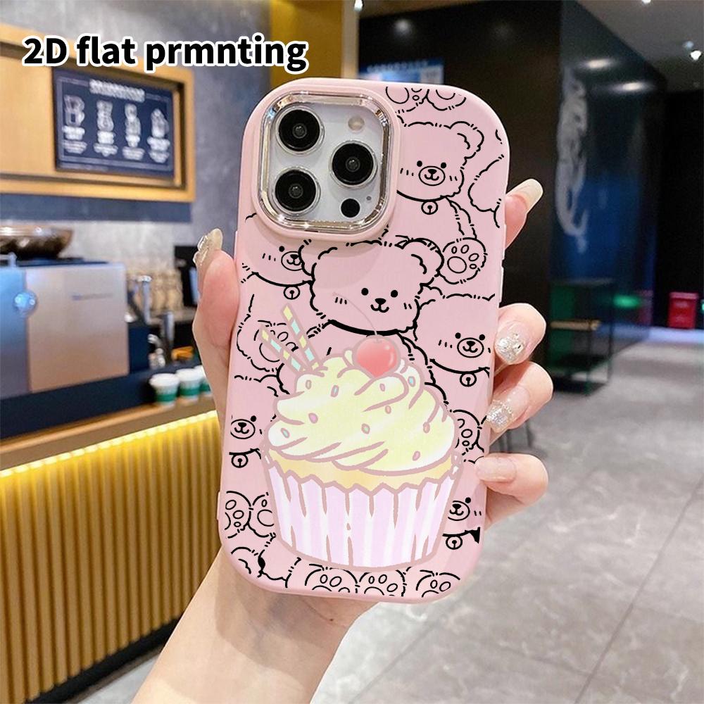 Phone Case: 2D flat design suitable for iPhone 18 17 16 15 14 13 Pro protective case, couple style, cupcakes, Christmas and Halloween gifts