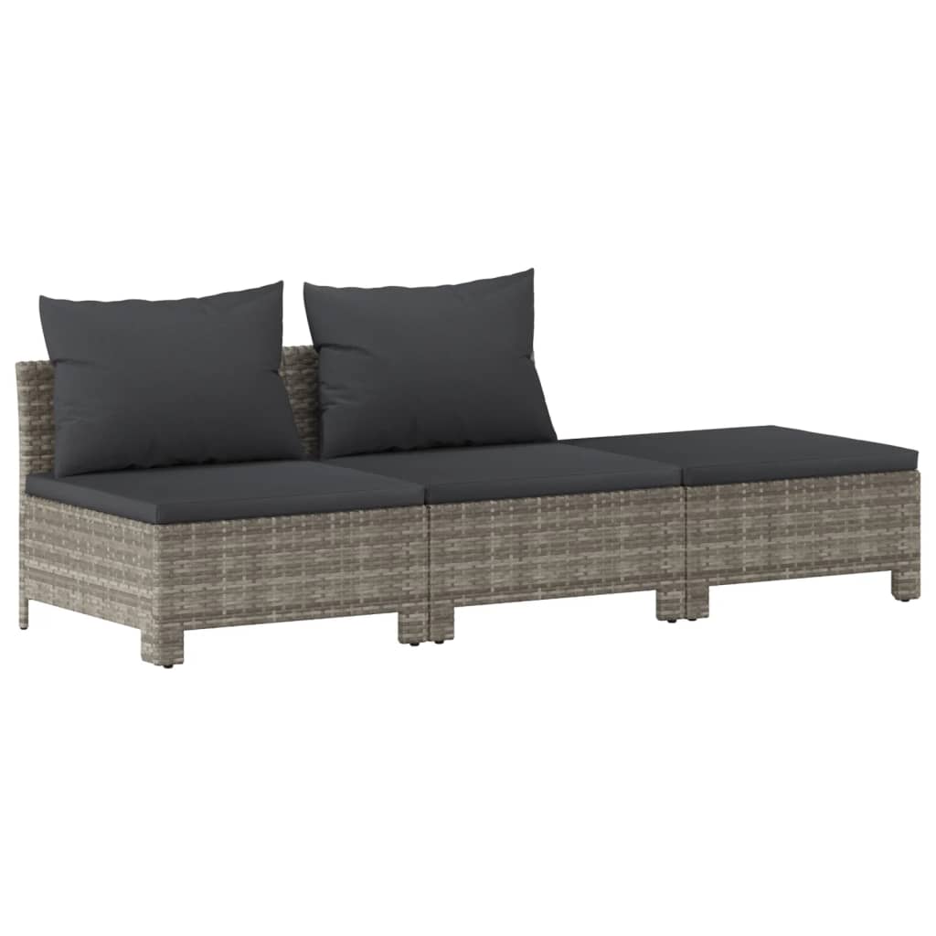 Vidaxl 9-Cz. Garden Lounge Set, Cushions, PE Rattan, Grey