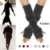 Knitted Fingerless Long Gloves Long Sleeve Elbow Mitten Y2K Arm Sleeve Gloves  for Women Girls