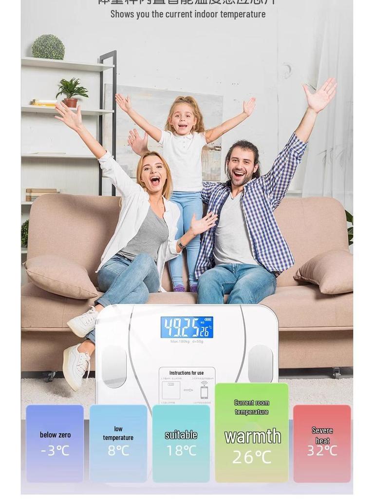Wiederaufladbare Smart Körperfettwaage - Präzise, Langlebig und Kompakt Elektronische Personenwaage.