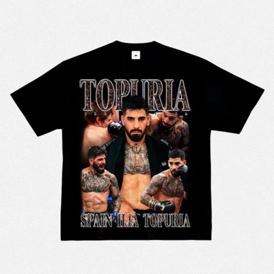 2025 New Fashion 100% Cotton Men T-shirt Fight Y2k Printing Short Sleeve American Retro Small Neckline Fighting Top Retro Top