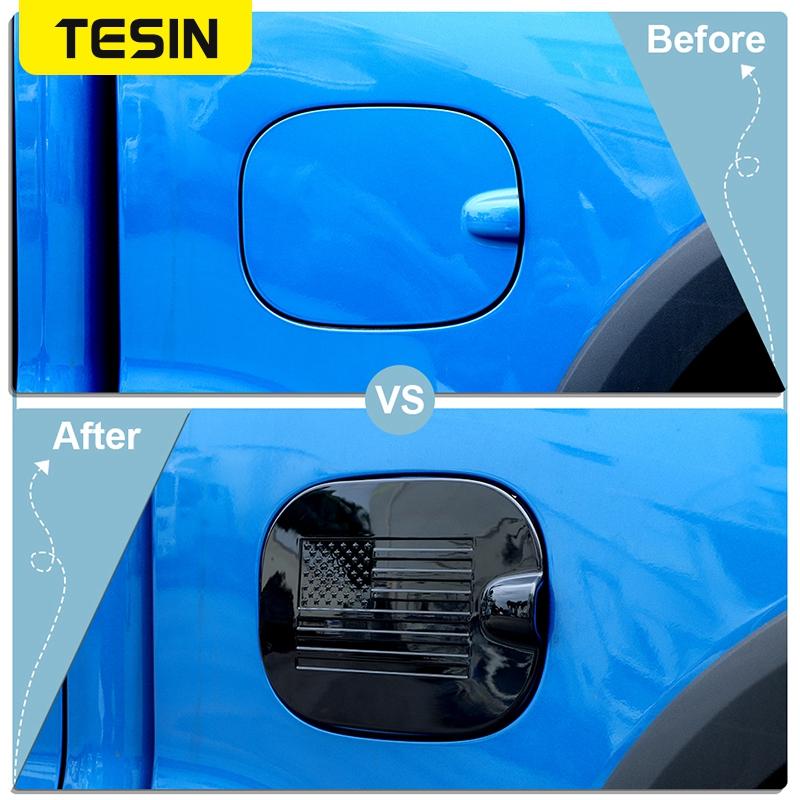 TESIN Car Fuel Filler Tank Cover Oil Cap Decoration Cover Stickers for Chevry Silverado GMC Sierra  Up Exterior