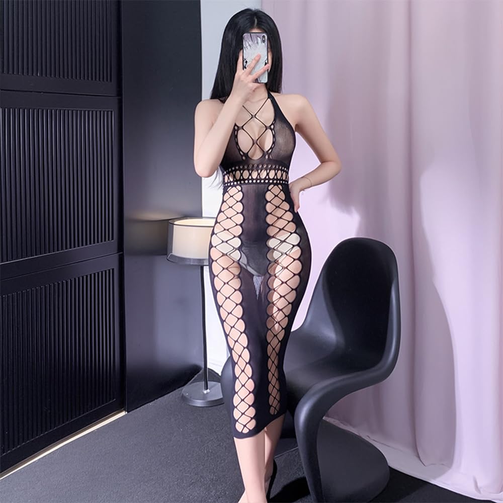 Body Stocking Cosplay Sexy Lingerie Transparent Full Body Tights Fishnet Tights Sexy Extreme Temptation Halloween Costume Open Breasts Black Costume