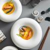 Creative White Ceramic Tableware Salad Dessert Bowl Snack Plate Household Table Decoration Cake Plate Kitchen Utensils Porcelain