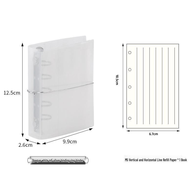 Mini M5 Transparent Notebook with Candy Color Loose-Leaf, Blank, Lined, Grid, and Vertical Pages