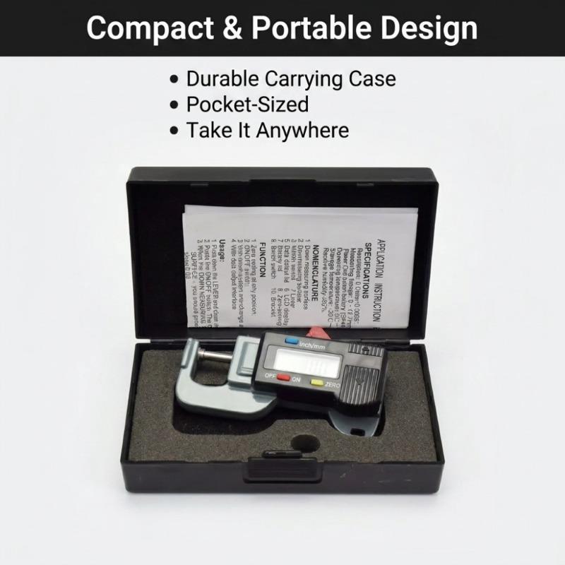 Portable Precise Digital Thickness Gauge Meter Metal Tester Micrometer 0 to 12.7mm Caliper Meter Width Measure Tools