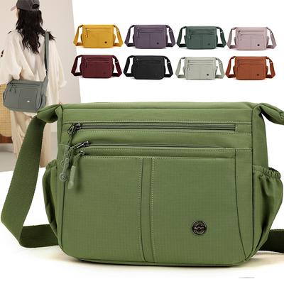 Women's Multi-Compartment Bag Shoulder Crossbody Bag Lightweight Nylon Mother Bag