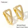 18K Gold Plated Zircon Shvenzy Earrings Making Supplies,Brass DIY Creative Basic Earwire Stitches Earring Hooks Accessories