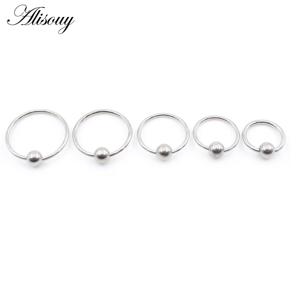 Alisouy 1st G23 Titanium Captive Hoop BCR Ögonbryn Tragus Stängning Bar Läppar Näsringar Öronsegment Piercing Kroppssmycken
