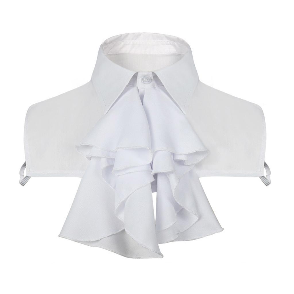 Victorian Colonial Jabot Fake Collar Medieval Gothic Steampunk Vintage Detachable Ruffled False Collar Costume Accessory