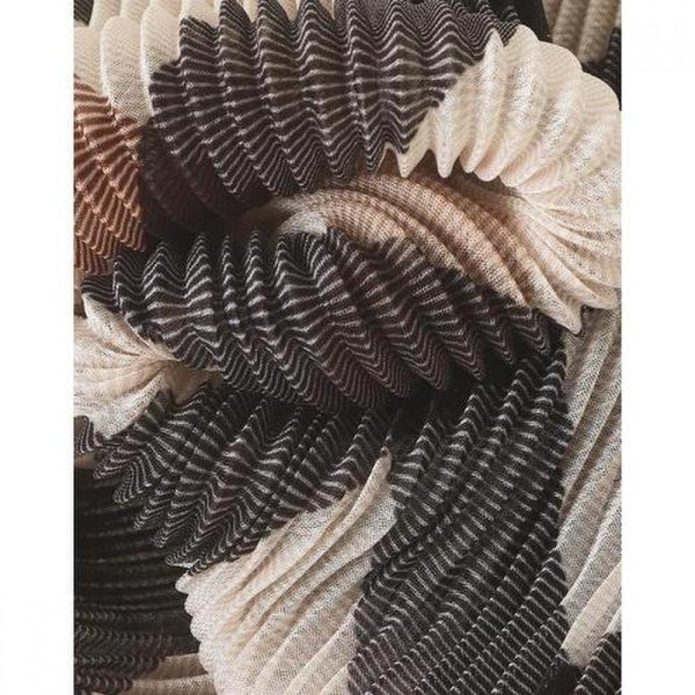 Daks Brown Check Pleats Scarf Dcsc2f517w2