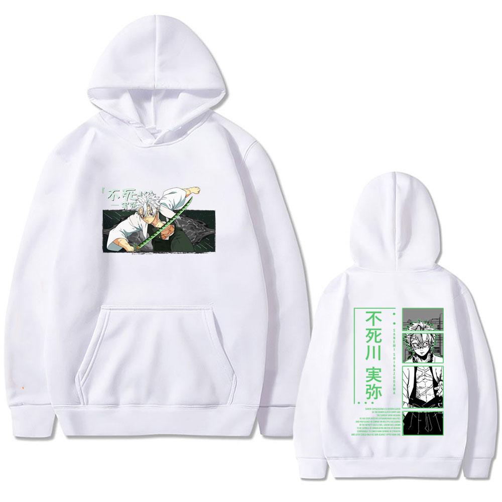 Anime Demon Slayer Shinazugawa Sanemi Graphic Hoodie Kimetsu No Yaiba Print Sweatshirt Male Fashion Oversized Streetwear