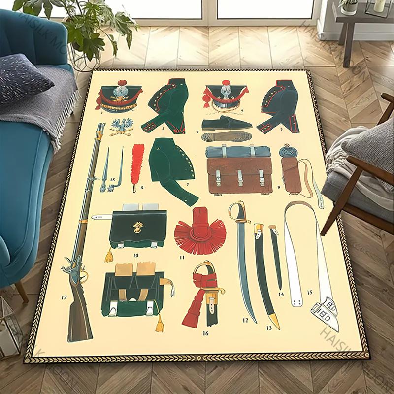 Vintage Horse Tack & Accessories Print Carpet for Living Room,Bedroom,Office Mat, Rug - Perfect Gift for Horse Equestrian Lovers