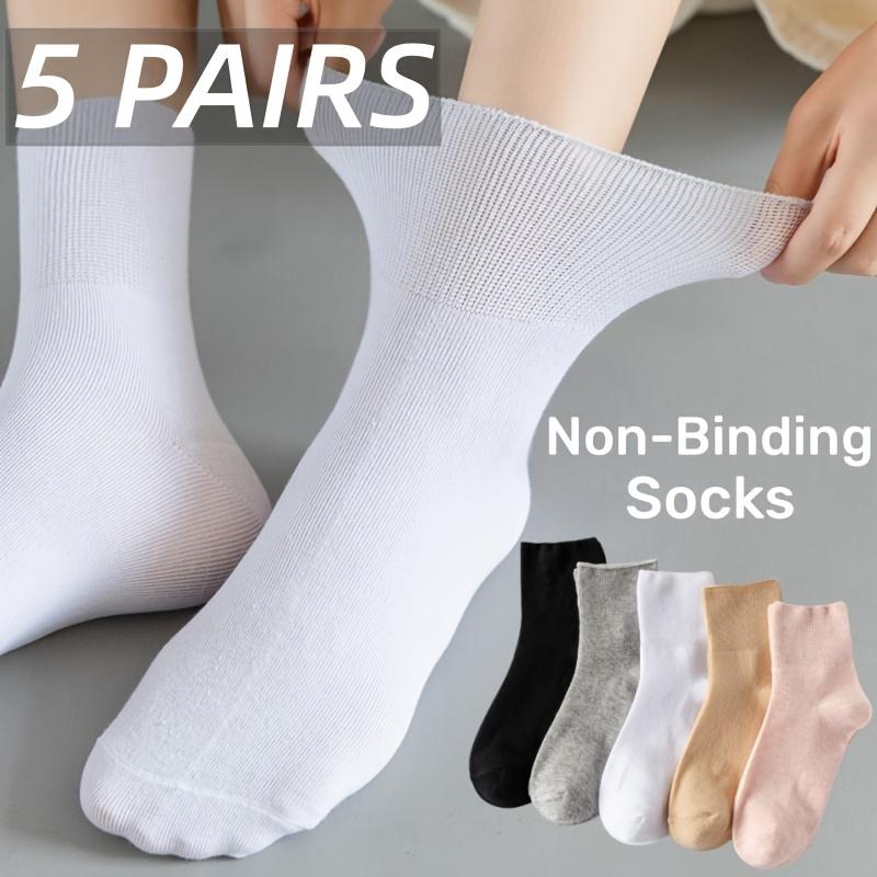 

5 пар удобных и свободных носков, подходящих для пожилых людей и беременных женщин, дышащая трикотажная ткань, идеальный подарок one-size