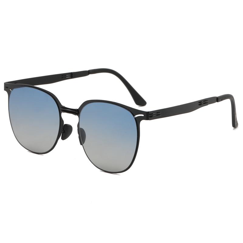 BY8105 Foldable Metal Square Frame Sunglasses for Women Retro Korean Style with European and American Driving Trend