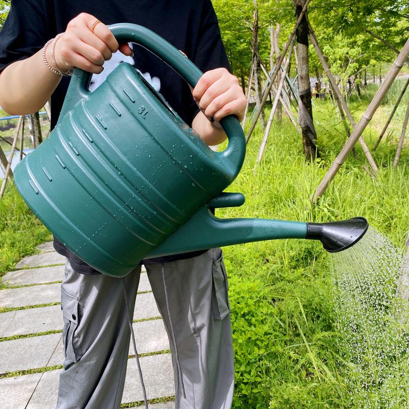 8-10L Large Capacity Watering Can with Long Spout & Shower Head for Vegetables and Flowers