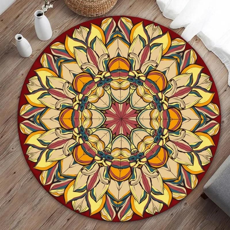 Dekorace obývacího pokoje v marockém stylu Kulatý koberec Bohémský koberec Velkoplošné koberce do ložnice Domácí Houpací křeslo Podložka na podlahu