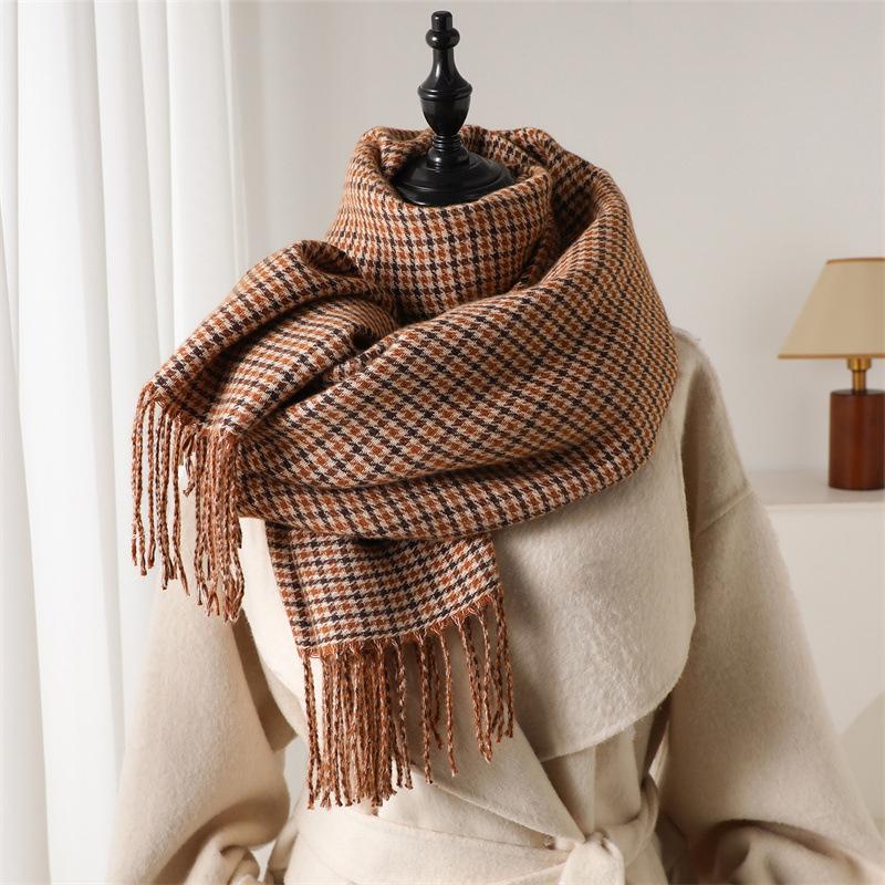 Women Winter Scarf Luxury  Classic Lattice Pashmina Scarf Soft Foulard Female Cashmere Scarves Shawl Shawls Wraps Foulard