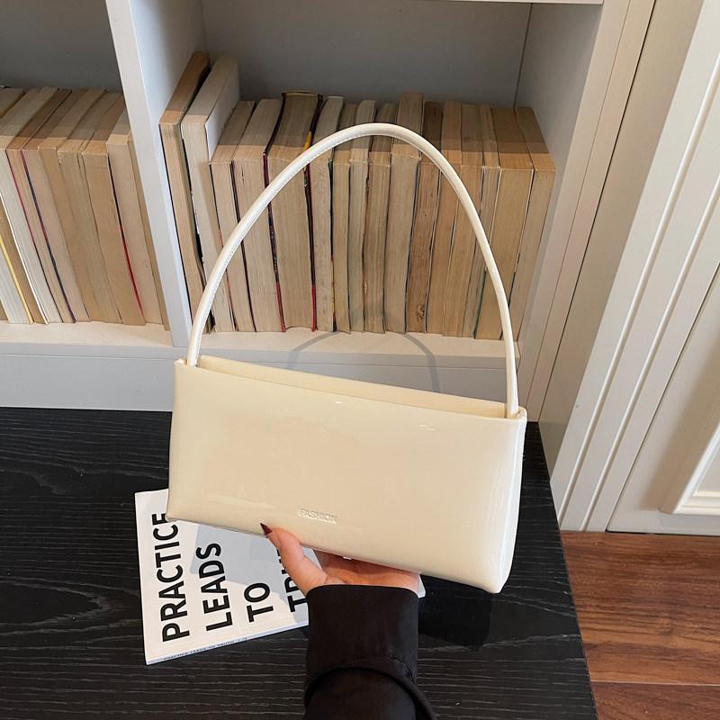 

Temperament Red Patent Leather One Shoulder Bag for Women 2026 New Fashi Underarm Bags Luxury Party Square Clutch (20cm<Max Length<30cm) бежевый
