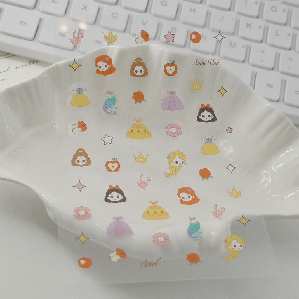 Cute Graffiti Magic Princess Transparent PET Stickers Ins Korean Guben Hand Account DIY Decoration Stickers Creative Stickers