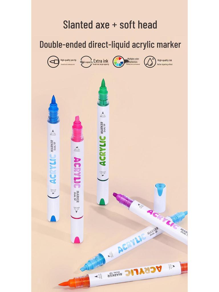 Guangna 8109 Stackable Double-ended Acrylic Marker Pens for DIY Doodling, Journaling, and Art