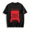 2026 Happy New Year Red Print Casual Loose Fit Top Pure Cotton T-shirt