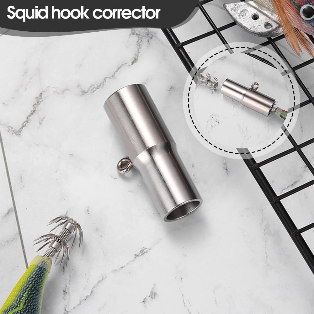 Squid Hook Corrector Tool Stainless Steel Squid Hook Repair Hook Straightening Tool Portable Fishing Squid Bait Hook Accessories