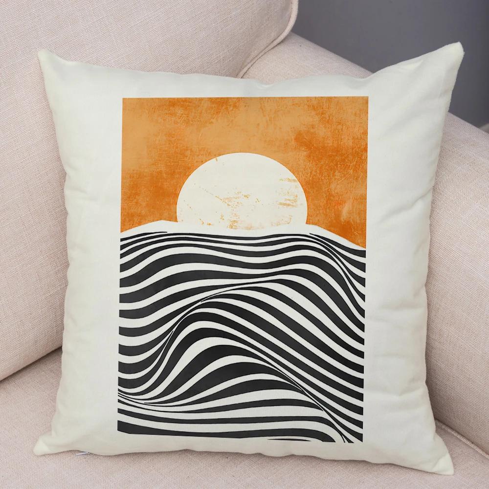 Nordic Minimalist Color Block Double Print Cushion Cover Decor Bauhaus Modern Pillowcase Soft Plush Throw Pillow Case For Sofa