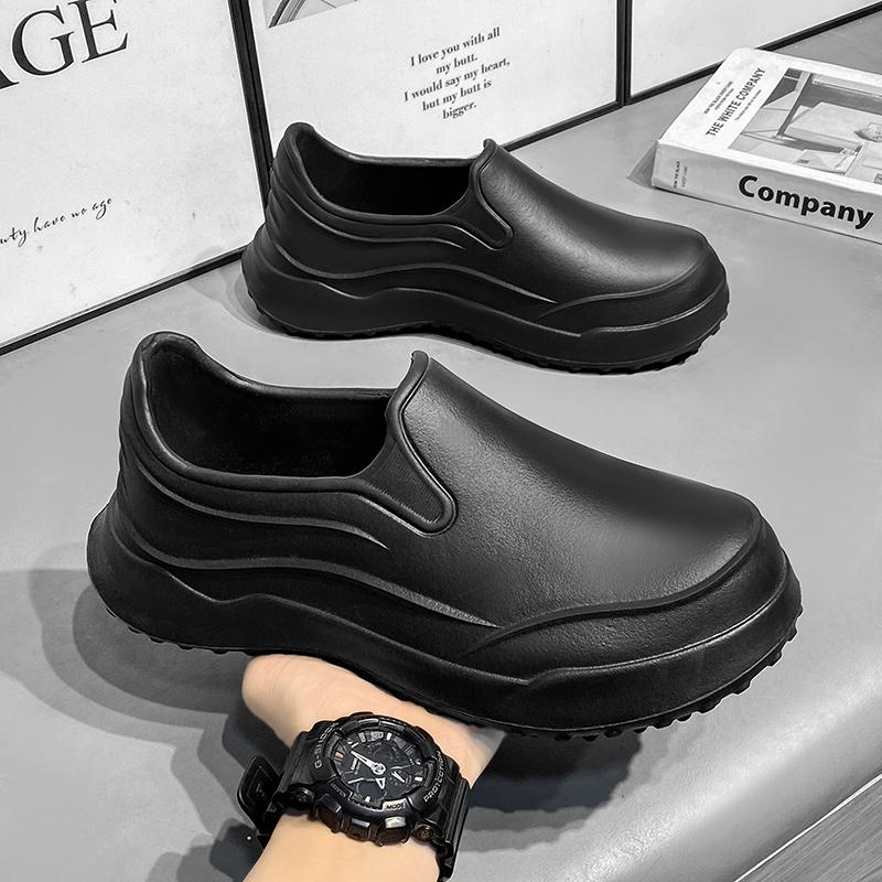 Fashion Men's Flat Bottomed EVA Indoor Kitchen Anti Slip Soft Sole Anti Oil Comfortable Work Sneakers Outdoor Waterproof Fishing Shoes