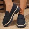Retro Single Shoes Women's New Winter Casual British Style Large Size Shoes Thick Heel Thick Sole