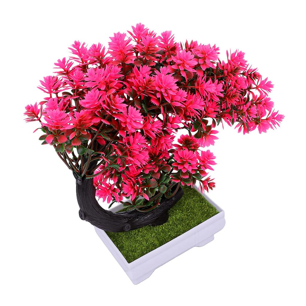 Artificial Bonsai Tree with Pot Small Desktop Faux Plant Easy Maintenance Ornament Decoration for Home Office Shelf
