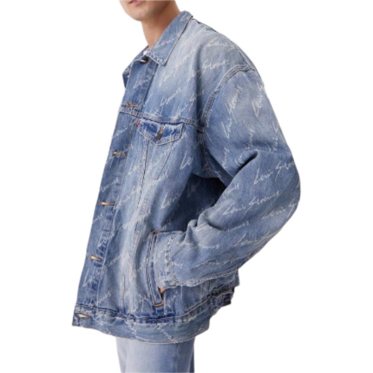 Levis Loose Soft Collared Single-Breasted Long Sleeve Denim Jacket Men Jackets Light-Blue 0016Y-0005