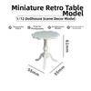 3Styles Dollhouse Wood Table Food Play Retro Round Table  Simulation Model Dolls Accessories