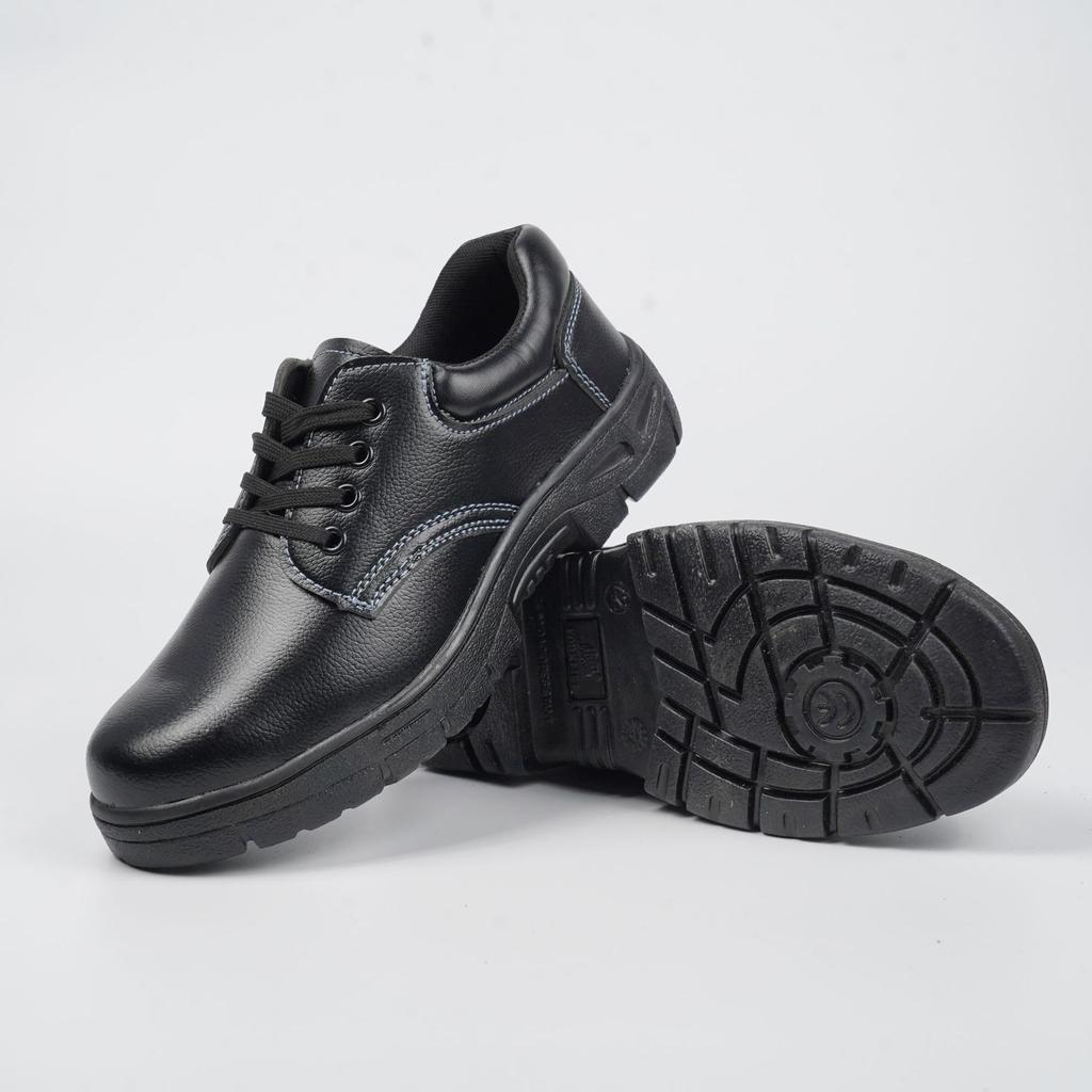 Neue Arbeitsschutzschuhe für Herren aus PU-Leder, glänzend, mit Stahlkappe, stoß- und durchtrittsicher, schwarz, bequem, atmungsaktiv