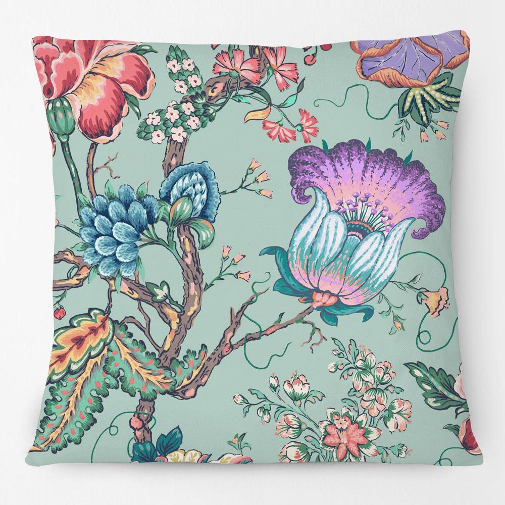Floral Fantasia Birds And Fruits Plants Art Cushion Cover Pillow Case