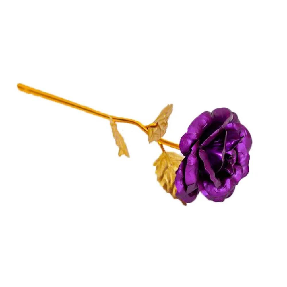 Flores Artificiais Douradas Rosa Banhada a Folha de Ouro 24K Presente de Dia dos Namorados para Esposa Casamento Dia das Mães Amor Eterno Rosas Douradas