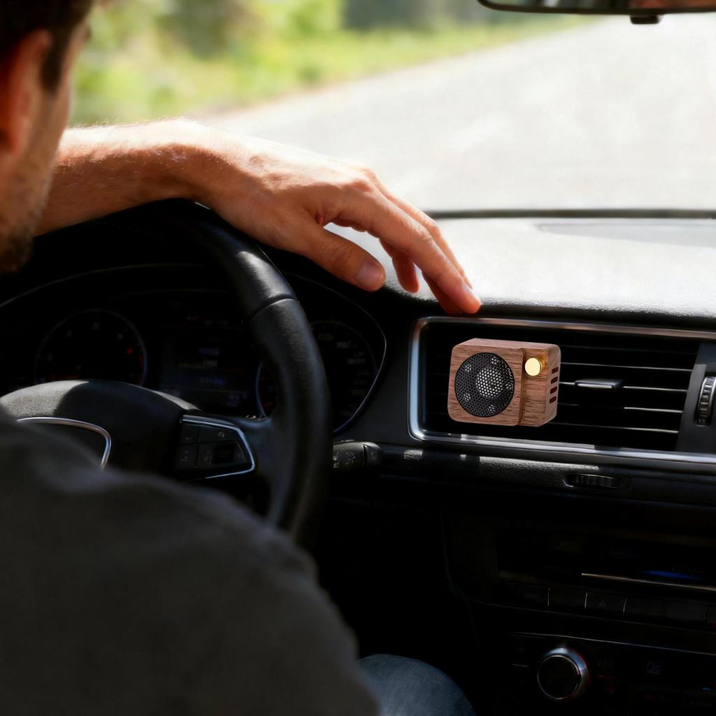 Car Fragrance Outlet Aromatherapy Fragrance Perfume Wood Speaker Air Outlet Fan Creative Auto Perfume For Auto Interior Living
