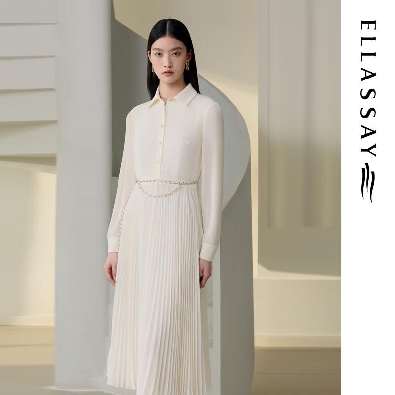 ELLASSAY 2025 Early Autumn Pleated Shirt Dress