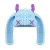 Handmade Crochet Cap with Devil Horn Long Ears Stretchy Pullover Hat Winter Warmth Hat Halloween Cosplay Head Accessory