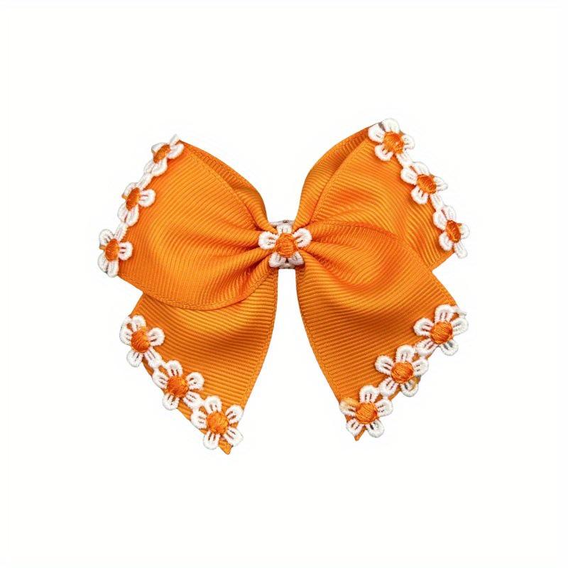 Bohemian Lace Ribbed Children s Swallowtail Bow Hair Clip оранжевый